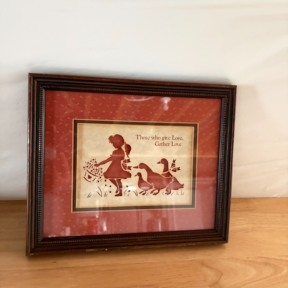 Vintage Figi Graphics Country Cuts Framed Silhouette Art LC 109C Geese 1980s